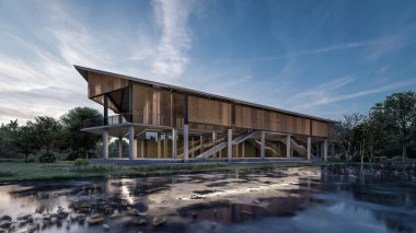 Modern evin 3 boyutlu canlandırması