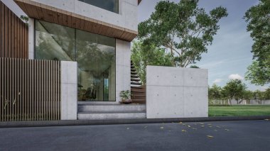 Modern evin 3 boyutlu canlandırması