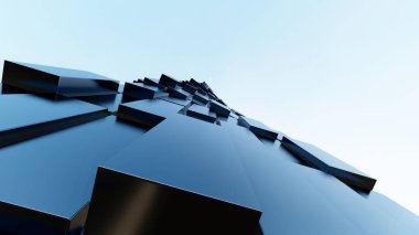 Dikdörtgen geometrik Küpler Bloğu İllüstrasyonlu 3d Soyut Arkaplan Hazırlama 