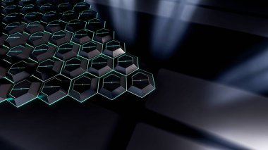 Siyah Işık Altıgen Resimlerinin 3d Hazırlanması