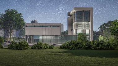 Modern evin 3 boyutlu canlandırması