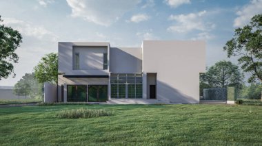 Modern evin 3 boyutlu canlandırması