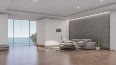 Oturma Odası Resimlerinin 3 Boyutlu İç Görünümü