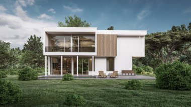 Modern evin 3 boyutlu canlandırması