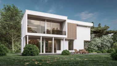 Modern evin 3 boyutlu canlandırması