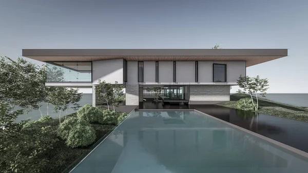 Modern evin 3 boyutlu canlandırması