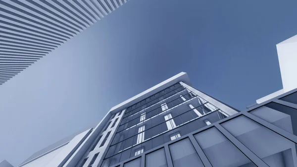 超高層ビルの3Dレンダリングイラスト — ストック写真