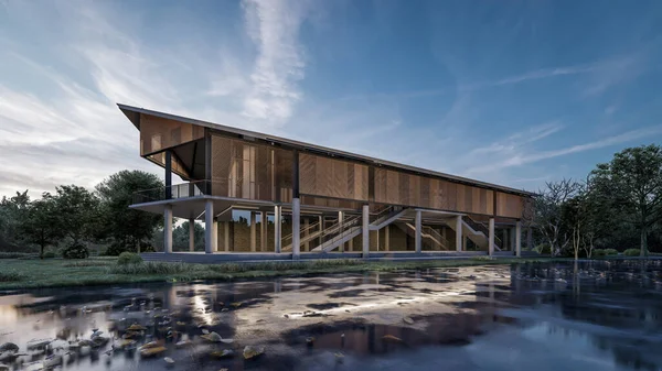 Modern evin 3 boyutlu canlandırması