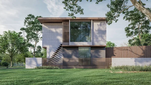 Modern evin 3 boyutlu canlandırması