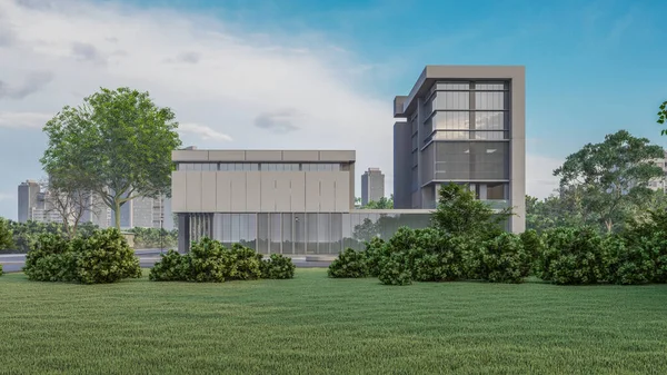 Modern evin 3 boyutlu canlandırması