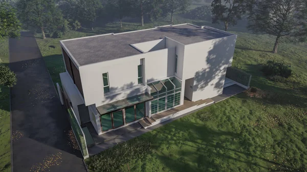 Modern evin 3 boyutlu canlandırması