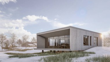 Modern evin 3 boyutlu canlandırması 