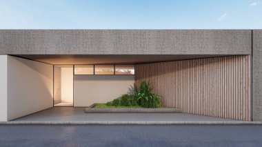 Modern evin 3 boyutlu canlandırması 