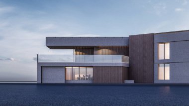 Modern evin 3 boyutlu canlandırması 