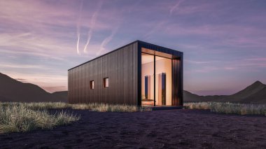 Modern evin 3 boyutlu canlandırması 