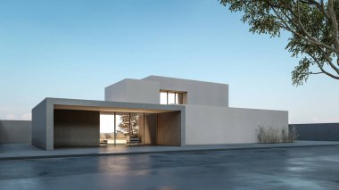 Modern evin 3 boyutlu canlandırması 