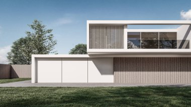 Modern evin 3 boyutlu canlandırması 