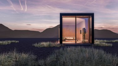 Modern evin 3 boyutlu canlandırması 