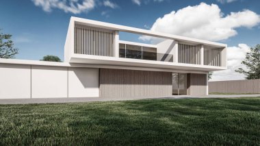 Modern evin 3 boyutlu canlandırması 