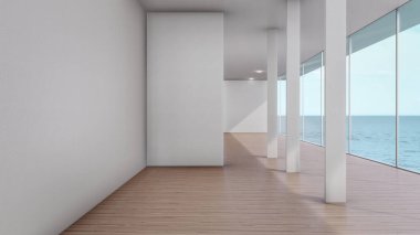 Deniz Manzaralı Modern Ev 'in 3B Görünümü