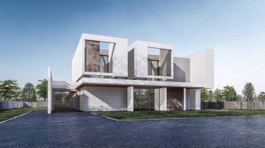 Modern evin 3 boyutlu canlandırması 