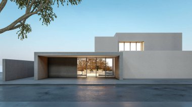 Modern evin 3 boyutlu canlandırması