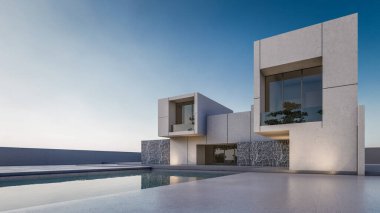 Modern evin 3 boyutlu canlandırması