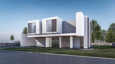 Modern evin 3 boyutlu canlandırması