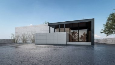 Modern evin 3 boyutlu canlandırması