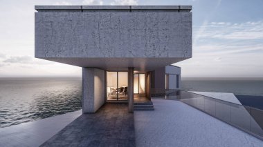 Modern evin 3 boyutlu canlandırması