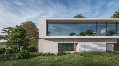 Modern evin 3 boyutlu canlandırması