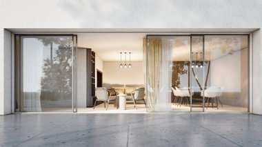 Modern evin 3 boyutlu canlandırması