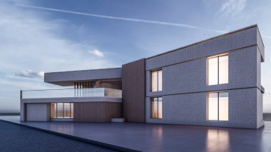 Modern evin 3 boyutlu canlandırması