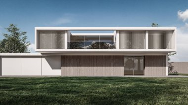 Modern evin 3 boyutlu canlandırması