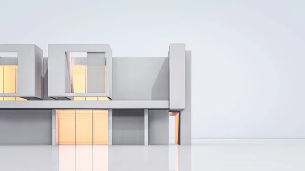 现代房屋的3D渲染说明 — 图库照片