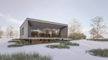 Modern evin 3 boyutlu canlandırması