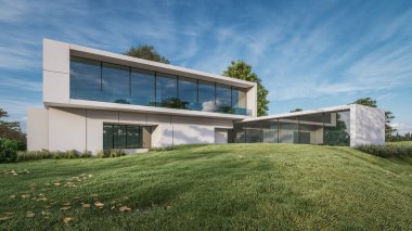 Modern evin 3 boyutlu canlandırması