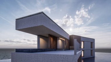 Modern evin 3 boyutlu canlandırması