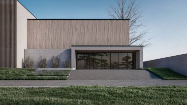 Modern evin 3 boyutlu canlandırması