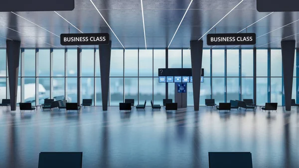 Architektonische Darstellung Des Wartebereichs Der Business Class Flughafenterminal Illustration — Stockfoto