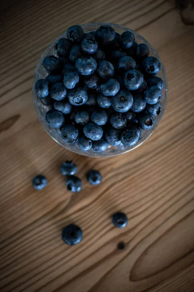 Blueberries Crystal Bowl — Stock Photo, Image
