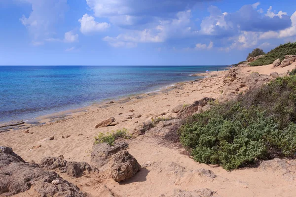The most beautiful beaches of Italy: Campomarino dune park in Apulia, Italy. The protected area extends along the entire coast of the town of Maruggio.