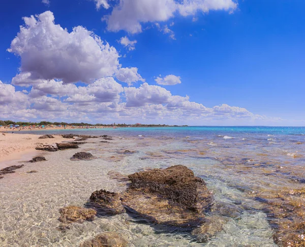 Самые Красивые Пляжи Италии Пунта Прошутто Апулии Береговая Линия Райский — стоковое фото