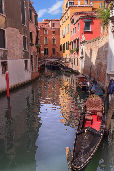 Gondole Dans Pittoresque Canal Venise Venise Italie — Photo