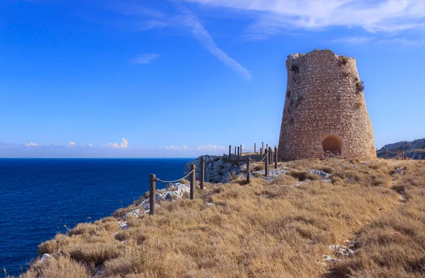 Salento Küste Minervino Wachturm Diese Mittelalterliche Ruine Befindet Sich Otranto — Stockfoto