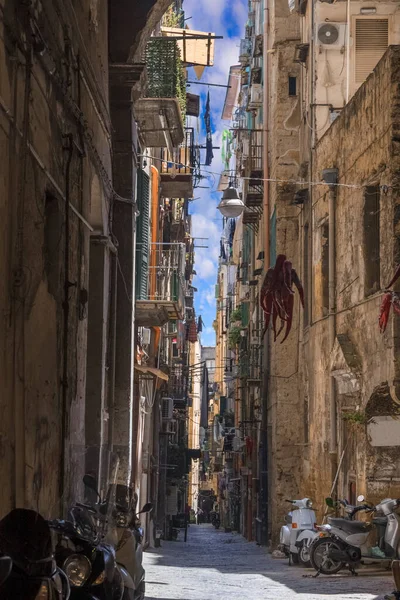 Vue Typique Une Rue Dans Centre Historique Naples — Photo