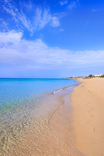 Plaże Mandurii Apulii Włochy Plaża Specchiarica Piaszczysta Plaża Naturalna Oaza — Zdjęcie stockowe