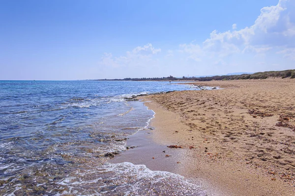 Relaks Plaży Apulii Włochy Regionalny Park Naturalny Dune Costiere Torre — Zdjęcie stockowe