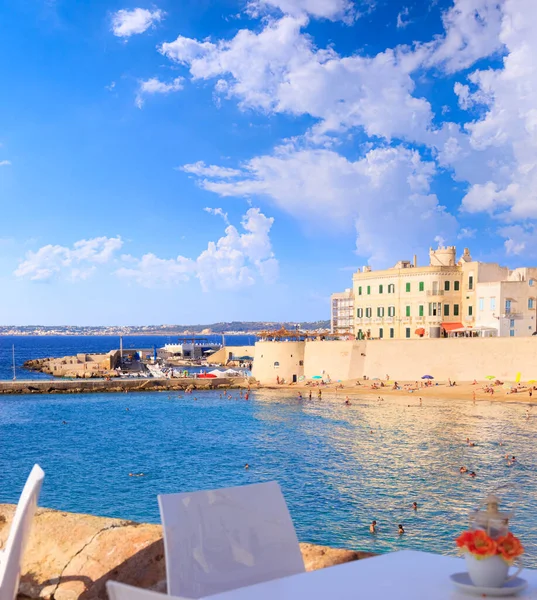 Puritate Beach Salento Puglia Italien Det Stranden Det Historiske Centrum - Stock-foto