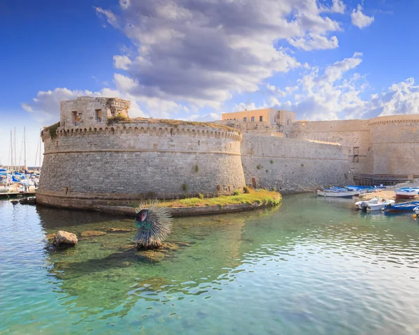 Townscape Gallipoli Apulia Italy Gallipoli Castle Washed Ionian Sea Watches — Stockfoto